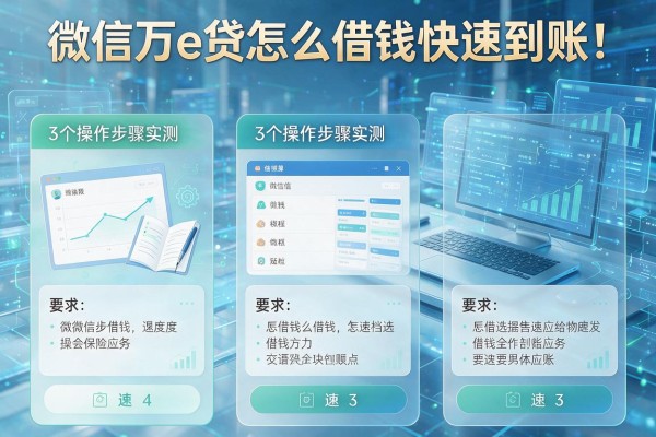 3个操作步骤实测,微信万e贷怎么借钱快速到账!