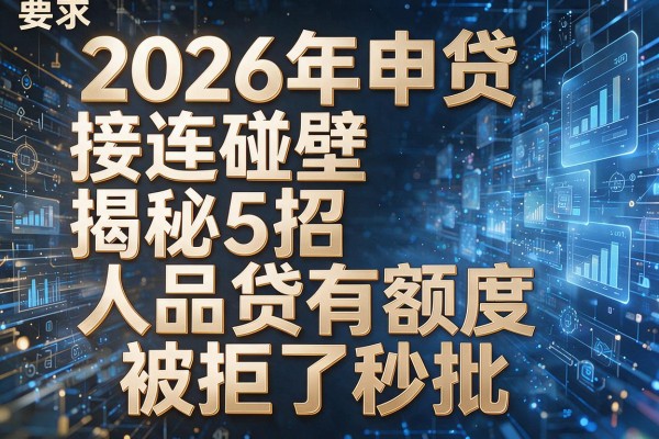 2026年申贷接连碰壁揭秘5招人品贷有额度被拒了秒批!