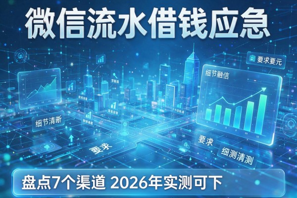 微信流水借钱应急 盘点7个渠道2026年实测可下!