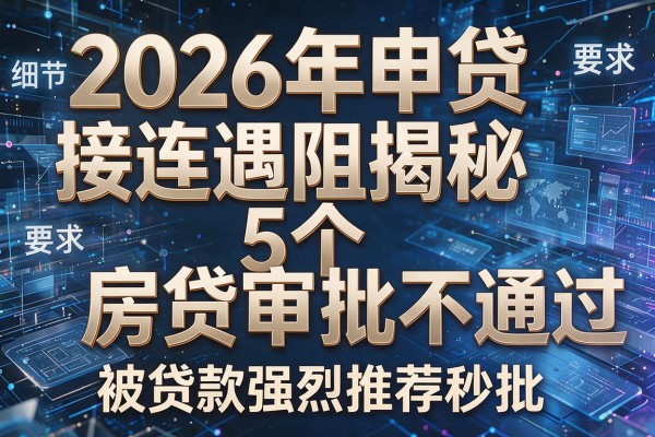 2026年申贷接连遇阻揭秘5个房贷审批不通过被贷款强烈推荐秒批!