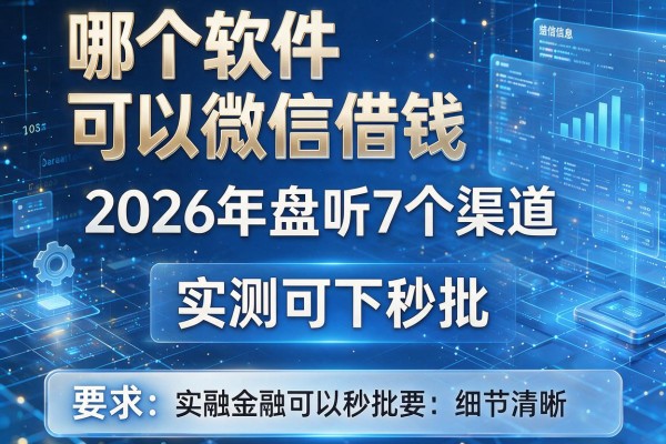 哪个软件可以微信借钱 2026年盘点7个渠道 实测可下秒批!
