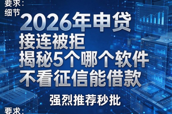 2026年申贷接连被拒揭秘5个哪个软件不看征信能借款强烈推荐秒批！