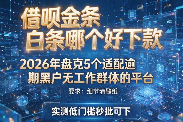 借呗金条和白条哪个好下款 2026年盘点5个适配逾期黑户无工作群体的平台 实测低门槛秒批可下