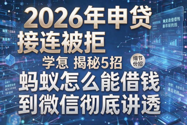 2026年申贷接连被拒揭秘5招蚂蚁怎么能借钱到微信彻底讲透!