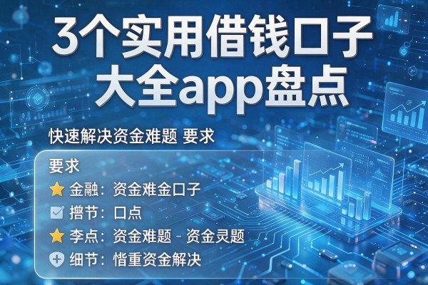 3个实用借钱口子大全app盘点,快速解决资金难题!