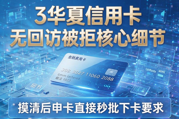 3个华夏信用卡无回访被拒核心细节,摸清后申卡直接秒批下卡!