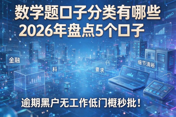 数学题口子分类有哪些 2026年盘点5个口子 逾期黑户无工作低门槛秒批