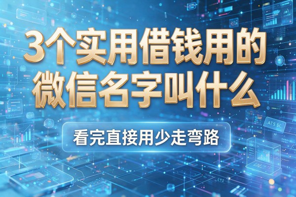 3个实用借钱用的微信名字叫什么,看完直接用少走弯路!