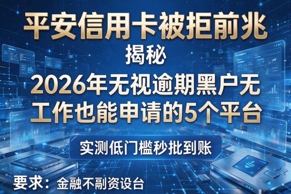 平安信用卡被拒前兆 揭秘2026年无视逾期黑户无工作也能申请的5个平台 实测低门槛秒批到账!