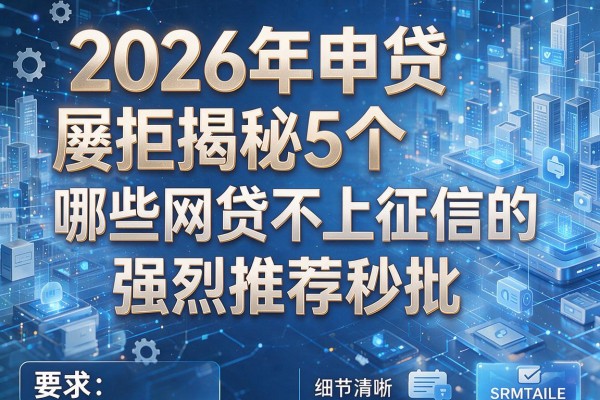 2026年申贷屡拒揭秘5个哪些网贷不上征信的强烈推荐秒批!