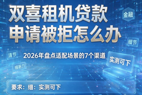 双喜租机贷款申请被拒怎么办 2026年盘点适配场景的7个渠道 实测可下!
