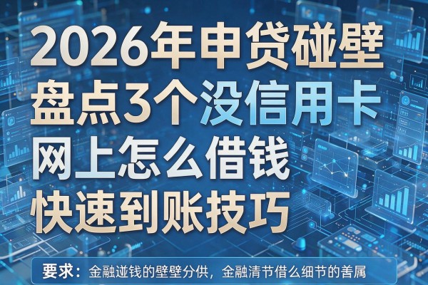 2026年申贷碰壁盘点3个没信用卡网上怎么借钱快速到账技巧!