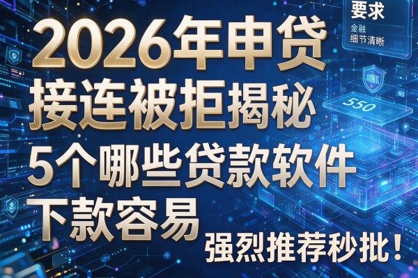 2026年申贷接连被拒揭秘5个哪些贷款软件下款容易强烈推荐秒批！