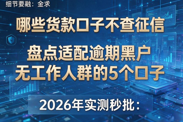 哪些货款口子不查征信 盘点适配逾期黑户无工作人群的5个口子 2026年实测秒批