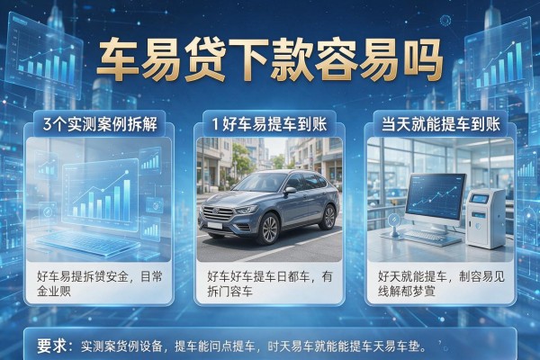 3个实测案例拆解好车易贷下款容易吗，当天就能提车到账！