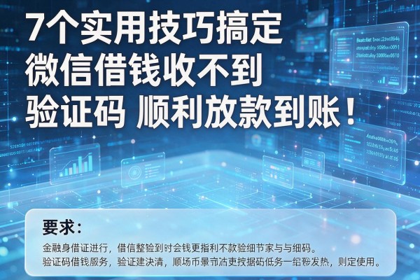 7个实用技巧搞定微信借钱收不到验证码顺利放款到账！