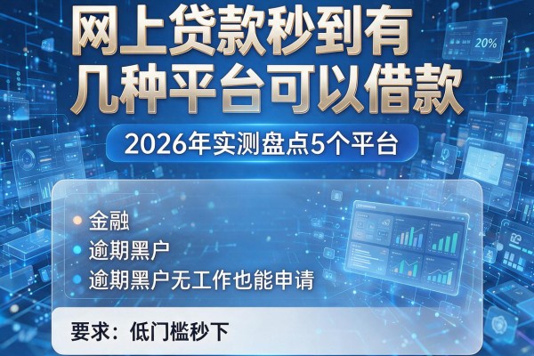 网上贷款秒到有几种平台可以借款 2026年实测盘点5个平台 逾期黑户无工作也能申请 低门槛秒下