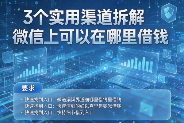 3个实用渠道拆解微信上可以在哪里借钱,快速找到入口!