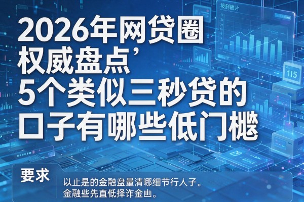 2026年网贷圈权威盘点5个类似三秒贷的口子有哪些低门槛!