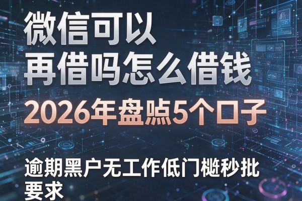 微信可以再借吗怎么借钱 2026年盘点5个口子 逾期黑户无工作低门槛秒批