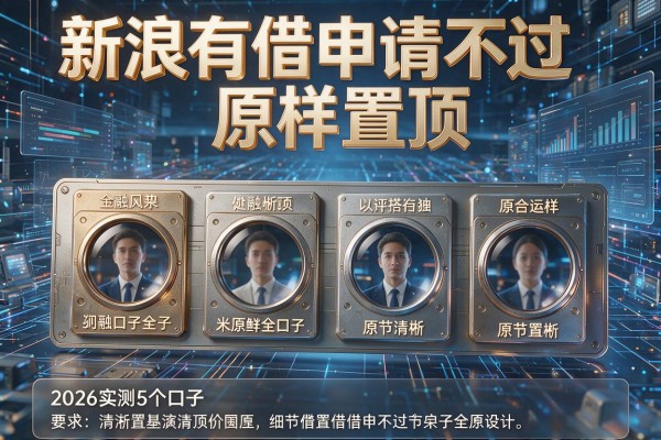 新浪有借申请不过原样置顶 2026实测5个口子