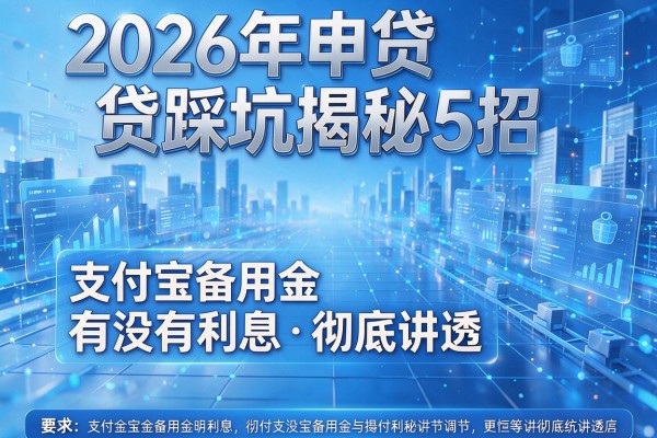 2026年申贷踩坑揭秘5招支付宝备用金有没有利息彻底讲透!