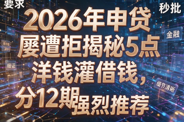 2026年申贷屡遭拒揭秘5点洋钱灌借钱分12期强烈推荐秒批!