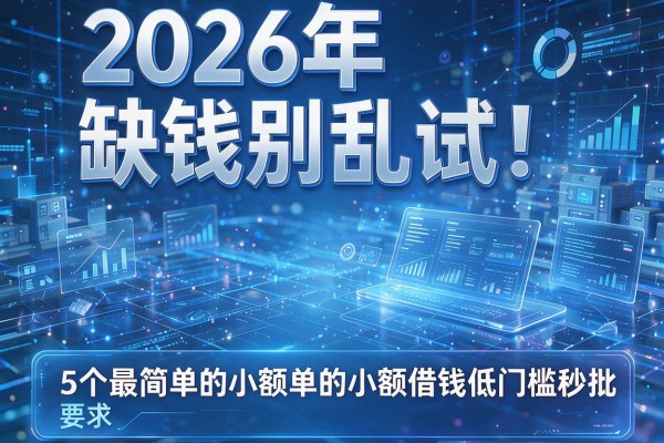 2026年缺钱别乱试!揭秘5个最简单的小额借钱低门槛秒批!