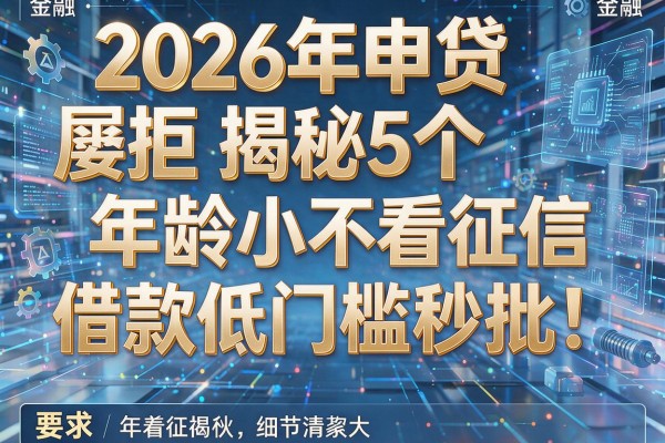 2026年申贷屡拒揭秘5个年龄小不看征信借款低门槛秒批!