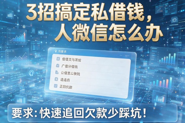 3招搞定私借钱人微信怎么办,快速追回欠款少踩坑!