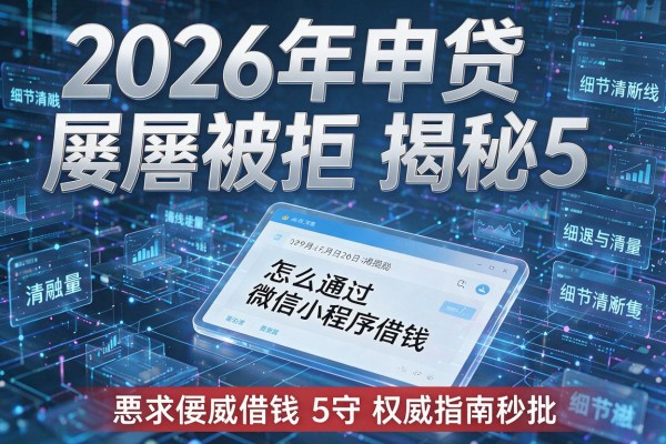 2026年申贷屡屡被拒揭秘5怎么通过微信小程序借钱权威指南秒批！