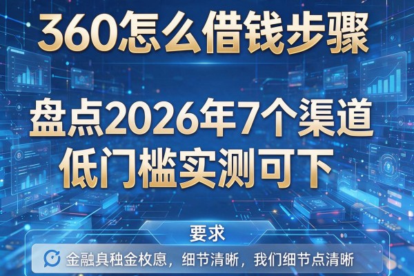 360怎么借钱步骤 盘点2026年7个渠道 低门槛实测可下!