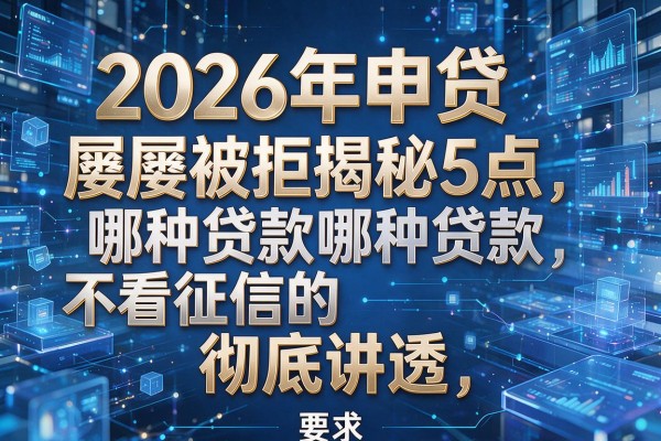 2026年申贷屡屡被拒揭秘5点哪种贷款不看征信的彻底讲透!