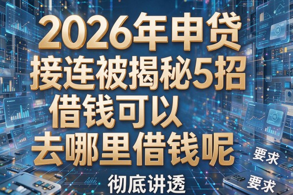 2026年申贷接连被拒揭秘5招借钱可以去哪里借钱呢彻底讲透!