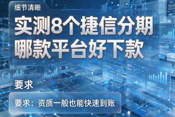 实测8个捷信分期哪款平台好下款，资质一般也能快速到账！
