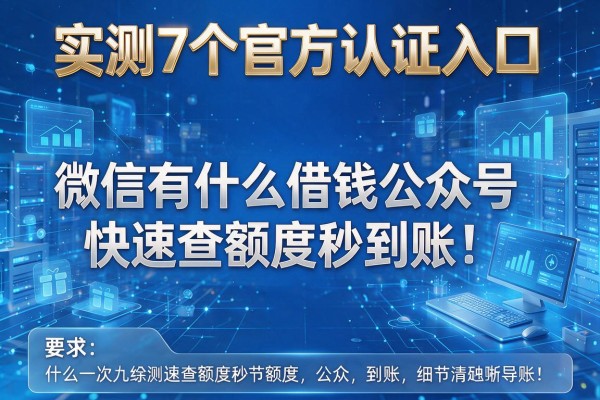 实测7个官方认证入口,微信有什么借钱公众号快速查额度秒到账!