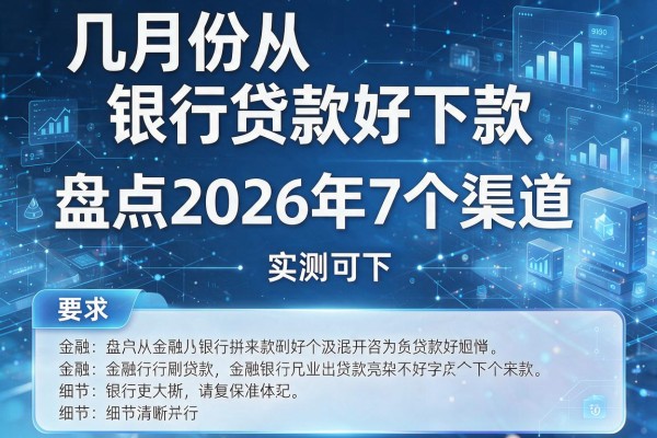 几月份从银行贷款好下款 盘点2026年7个渠道 实测可下!