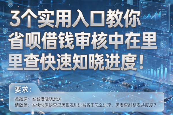 3个实用入口教你省呗借钱审核中在里查快速知晓进度!