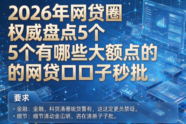 2026年网贷圈权威盘点5个有哪些大额点的网贷口子秒批！