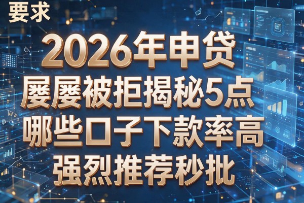 2026年申贷屡屡被拒揭秘5点哪些口子下款率高强烈推荐秒批!
