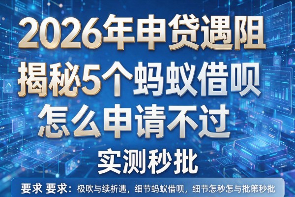 2026年申贷遇阻揭秘5个蚂蚁借呗怎么申请不过实测秒批!