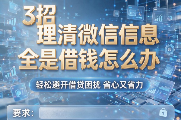 3招理清微信信息全是借钱怎么办,轻松避开借贷困扰省心又省力!