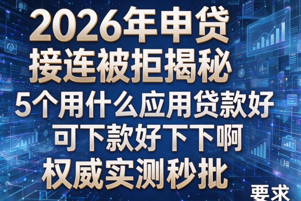 2026年申贷接连被拒揭秘5个用什么应用贷款好下款啊权威实测秒批!