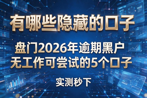 有哪些隐藏的口子 盘点2026年逾期黑户无工作可尝试的5个口子 实测秒下