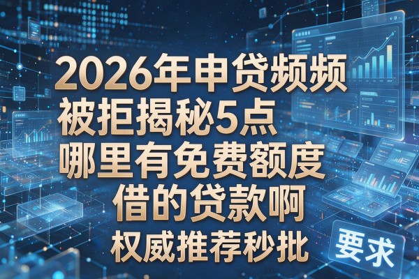 2026年申贷频频被拒揭秘5点哪里有免费额度借的贷款啊权威推荐秒批!