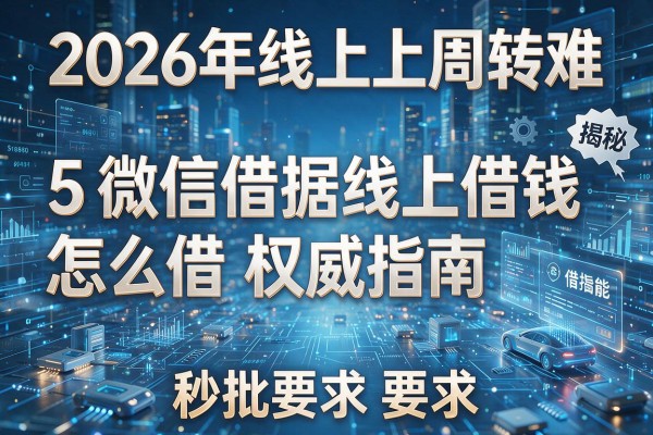 2026年线上周转难揭秘5微信借据线上借钱怎么借权威指南秒批!