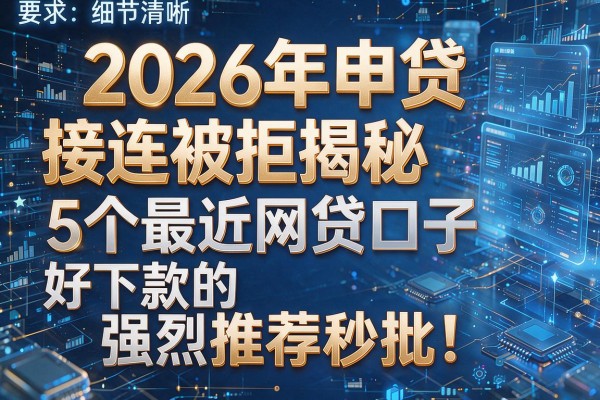 2026年申贷接连被拒揭秘5个最近网贷口子好下款的强烈推荐秒批！