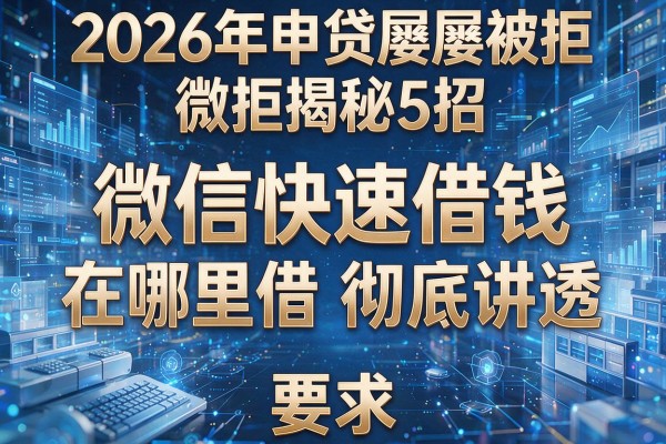 2026年申贷屡屡被拒揭秘5招微信快速借钱在哪里借彻底讲透!
