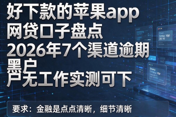 好下款的苹果app网贷口子盘点2026年7个渠道逾期黑户无工作实测可下！