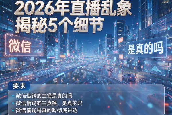 2026年直播乱象揭秘5个细节微信借钱的主播是真的吗彻底讲透！